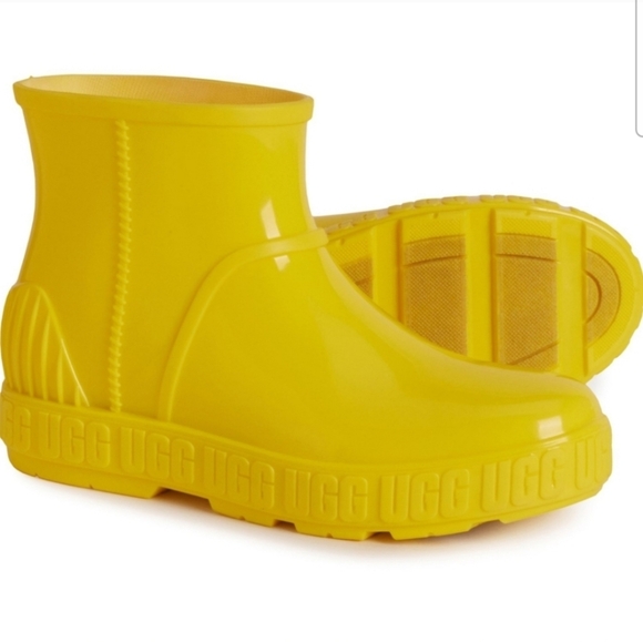 UGG Drizlita Rain Boots Yellow Sheepskin Insole Women Size 6 - Picture 1 of 9
